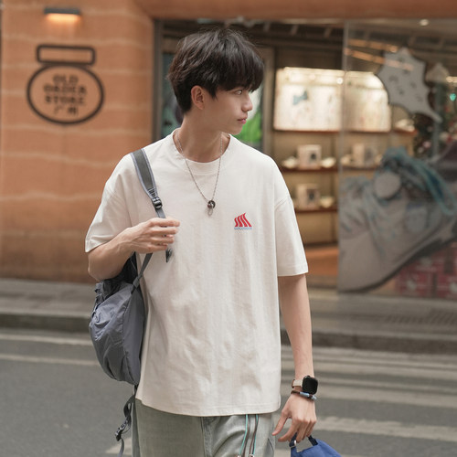 GOGOSOON 索罗娜速干210g凉感 后背大印花运动宽松短袖T恤男夏季