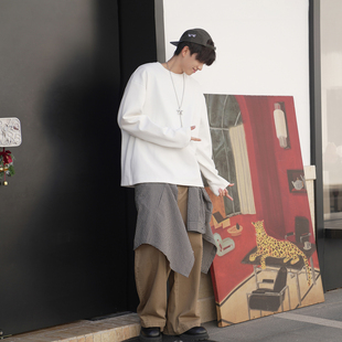 boxy圆领基础百搭 男2026春秋新款 GOGOSOON纯色内搭长袖 T恤打底衫