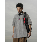 280g男生重磅纯棉重工灰色宽松水洗半袖 GOGOSOON短袖 t恤男夏季