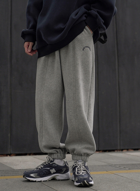 GOGOSOON加绒加厚卫裤男2025秋冬新款运动束脚青少年休闲宽松收脚