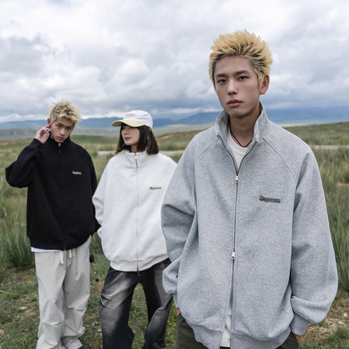 【重磅】GOGOSOON男装金属logo立领无帽卫衣外套春秋拉链运动上衣