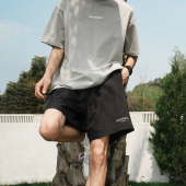 短裤 休闲裤 76g男防泼水字母印花松紧腰直筒宽松Q 新款 GOGOSOON夏季