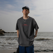 T恤男270g新款 夏季 深灰色上衣美式 GOGOSOON短袖 纯棉高级感半袖 潮