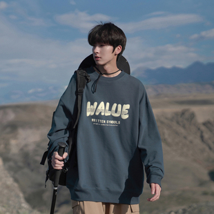 2025春秋新款 圆领卫衣360g字母发泡印花休闲百搭学生潮上衣Q 男士