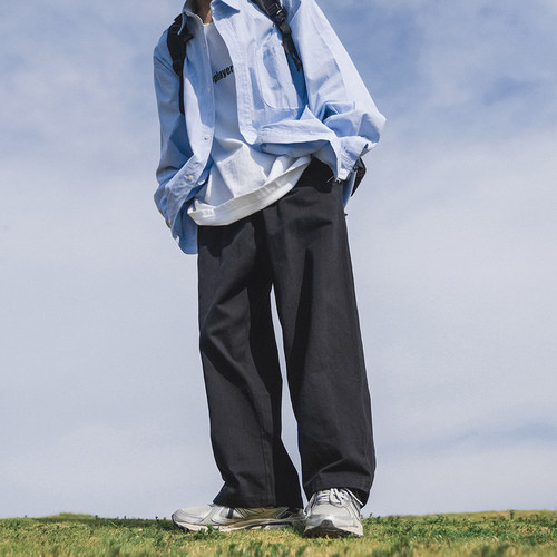 【100%棉】男装cleanfit直筒宽松工装休闲裤春秋夏季青少年高级感