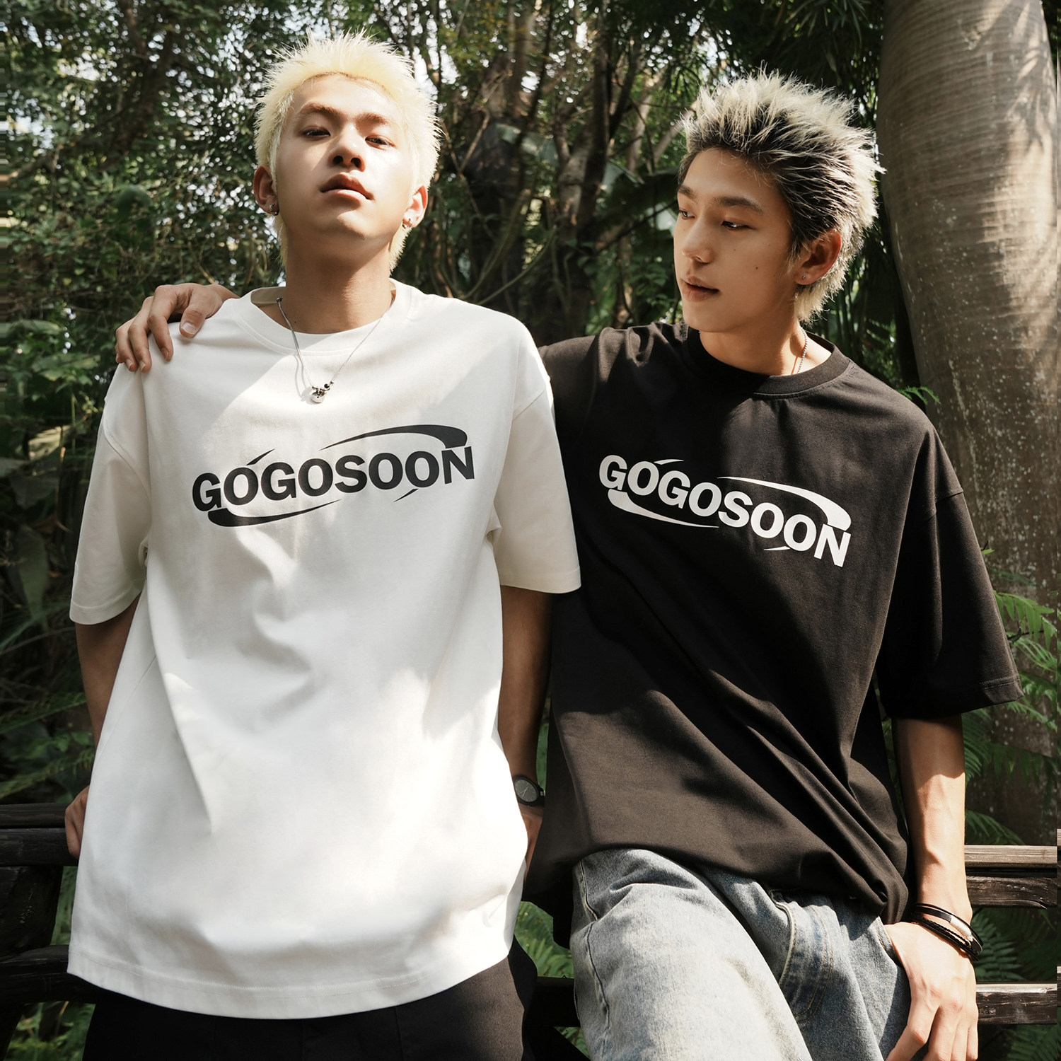 GOGOSOON夏季新款男短袖T恤300g全棉美式潮流字母印花青少年半袖Q,男装,T恤,淘宝优惠券,粉丝福利购,淘宝优惠卷