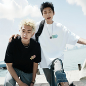 T恤男300g全棉宽松美式 GOGOSOON夏季 新短袖 潮流字母渐变印花上衣Q