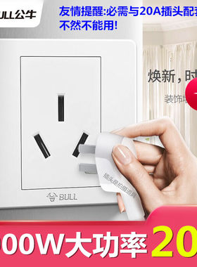 BULL/公牛20A86暗装插座5000W
