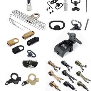 金属MLOK背带扣QD扣蝴蝶环RSA挂绳扣20MM导轨底座Keymod troy快拆