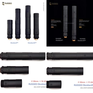 高品质金属消音RUGGED Obsidian9/45 RO套管前管装饰器14逆牙火帽