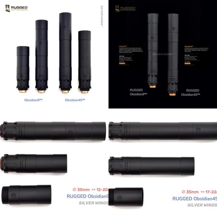 高品质金属消音RUGGED Obsidian9/45 RO套管前管装饰器14逆牙火帽