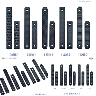 〔 RAILSCALES 〕RS 金属CNC护木片Mlok 蜂巢波普矩阵龙鳞沙丘