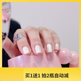 新 moons指甲油奶白色ins风米白色指甲油油性不可撕免烤 Two