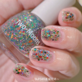 新 Two moons指甲油SLP345圣诞花环指甲油显白免烤波点亮片水性