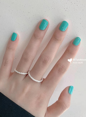 Two moons指甲油蓝绿色糖果色指甲油油性不可撕免烤