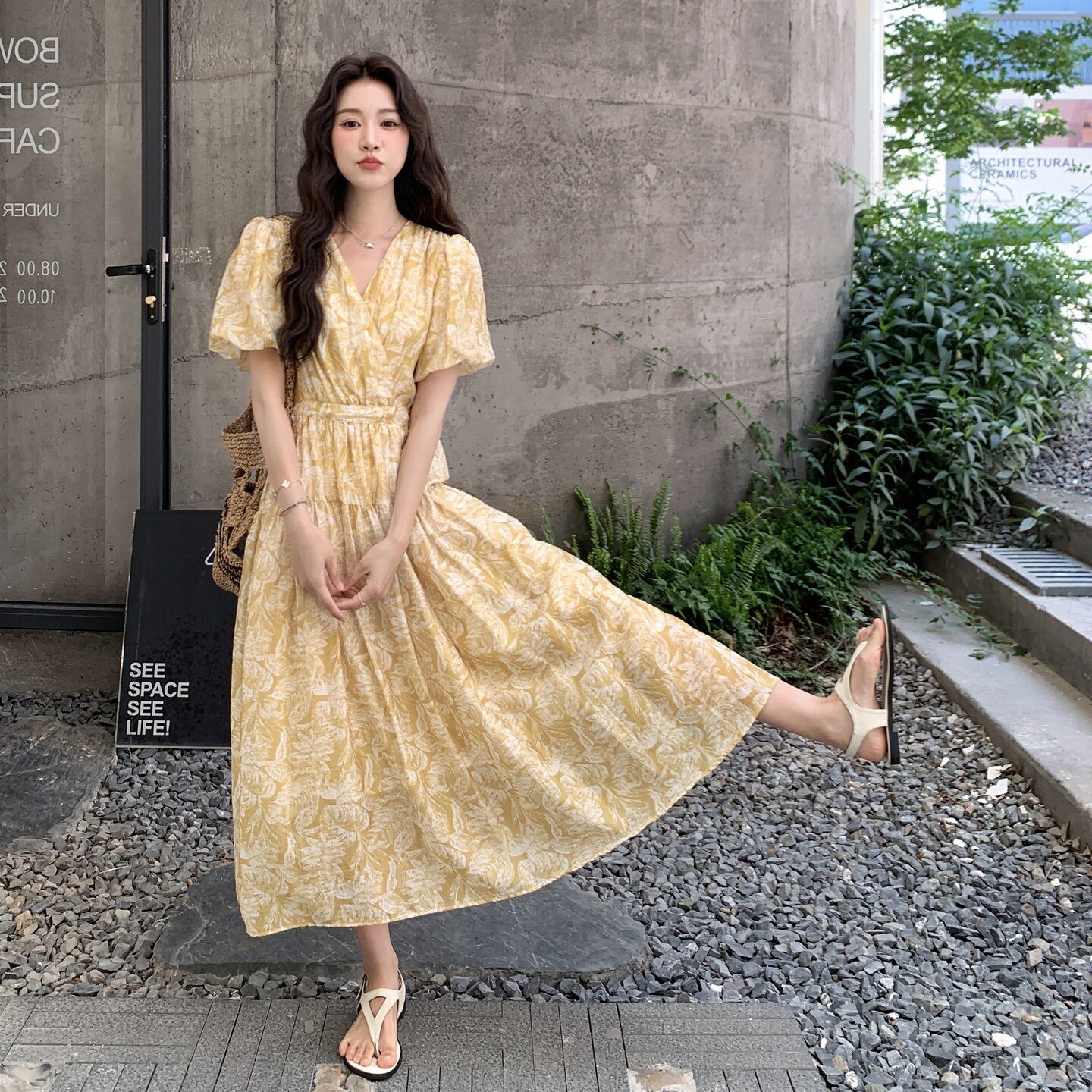 【】夏季新款碎花连衣裙2C059-8610-P135K188,女装连衣裙,2C059
