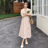 2022【新款】收腰显瘦碎花连衣裙096-D23P100控158，女装连衣裙，西子