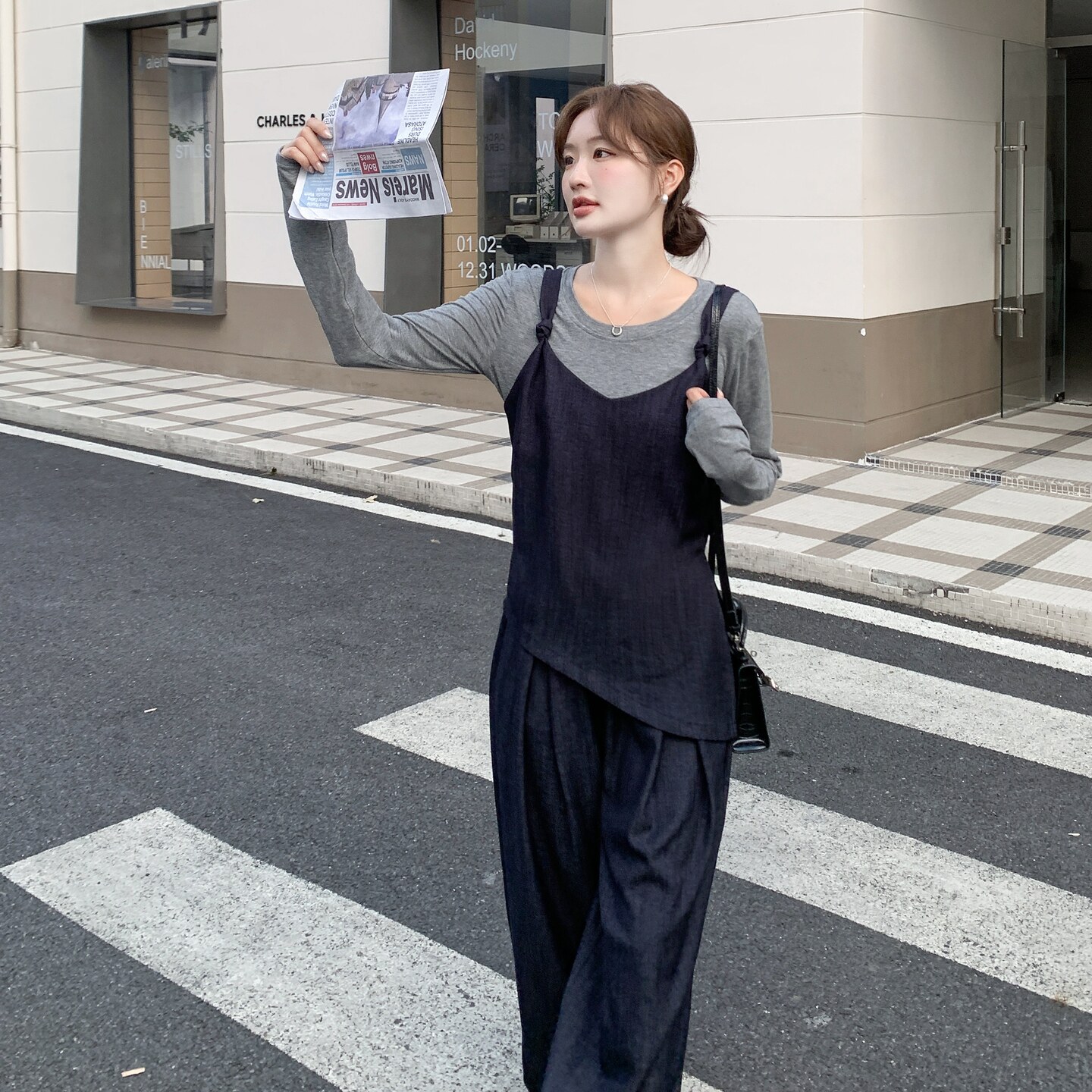 【新款】老钱风针织上衣＋马甲三件套2C059-8625-P160-K228,女装套装/套裙,西子