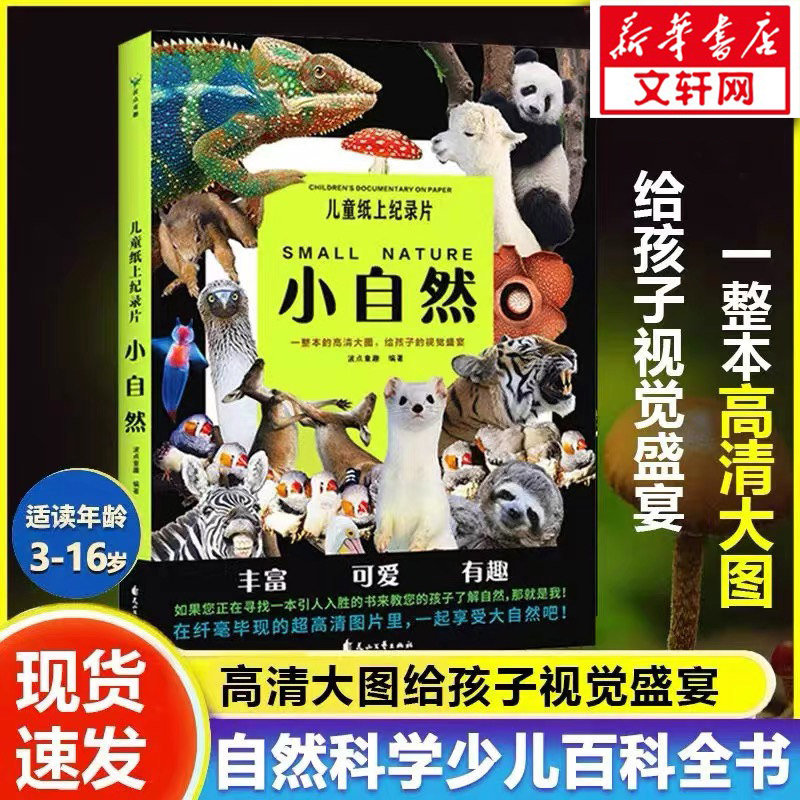 儿童纸上纪录片小自然20个充满童趣的自然主题230+张高清照片给孩子的视觉盛宴小学生少儿科普绘本百科全书课外读物绘本漫画