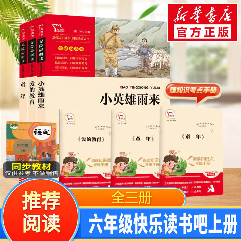 爱的教育原版小英雄雨来童年六年级必读课外书全3册六上快乐读书吧6年级上册全套阅读书籍励志版无障碍阅读和大人一起读原著正版怎么看?