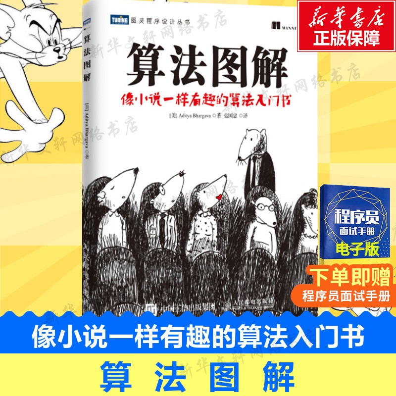 算法图解像小说一样有趣的算法入门书图灵程序设计书计算机算法编程教材书籍入门教程设计手册程序代码计算机程序设计正版书籍-封面