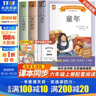 阅读正版 全套3册 原著儿童文学课本同步名家名著故事书必小学生课外书推荐 教育童年高尔基快乐读书吧六年级上册正版 小英雄雨来爱