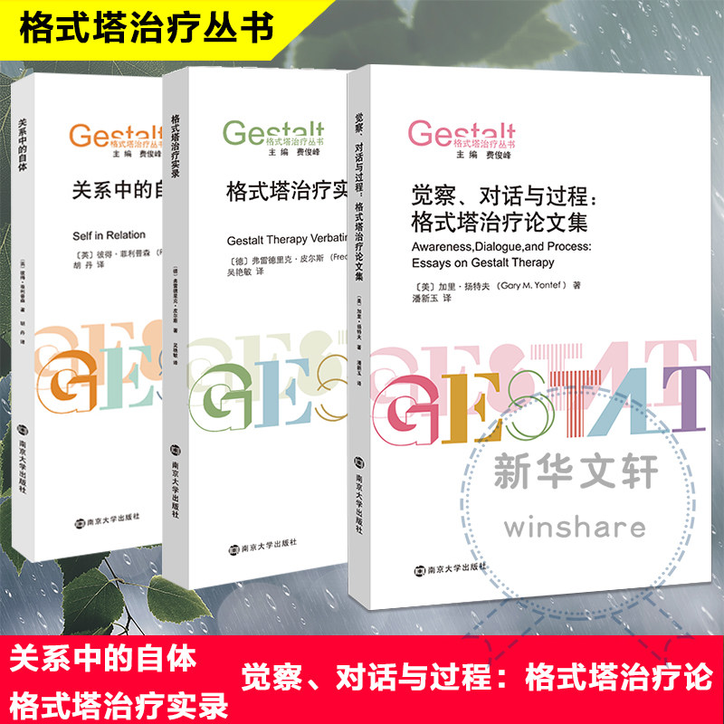 格式塔治疗实录+觉察、对话与过程：格式塔治疗论文集+关系中的自体 心理学 心理咨询与治疗 咨询与治疗理论 心理学理论南京大学出