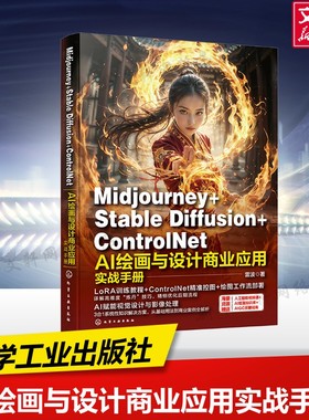 【新华文轩】【赠DeepSeek资料集】Midjourney+Stable Diffusion+ControlNet AI绘画与设计商业应用实战手册  雷波 正版书籍 AI绘