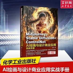 【新华文轩】【赠DeepSeek资料集】Midjourney+Stable Diffusion+ControlNet AI绘画与设计商业应用实战手册  雷波 正版书籍 AI绘