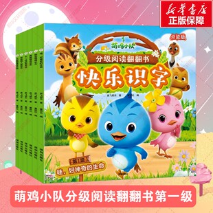 轻松阅读快乐识字100个小学基础核心汉字3 第一级全6册 萌鸡小队分级阅读翻翻书点读版 6岁幼儿益智成长书宝宝睡前故事 新华文轩