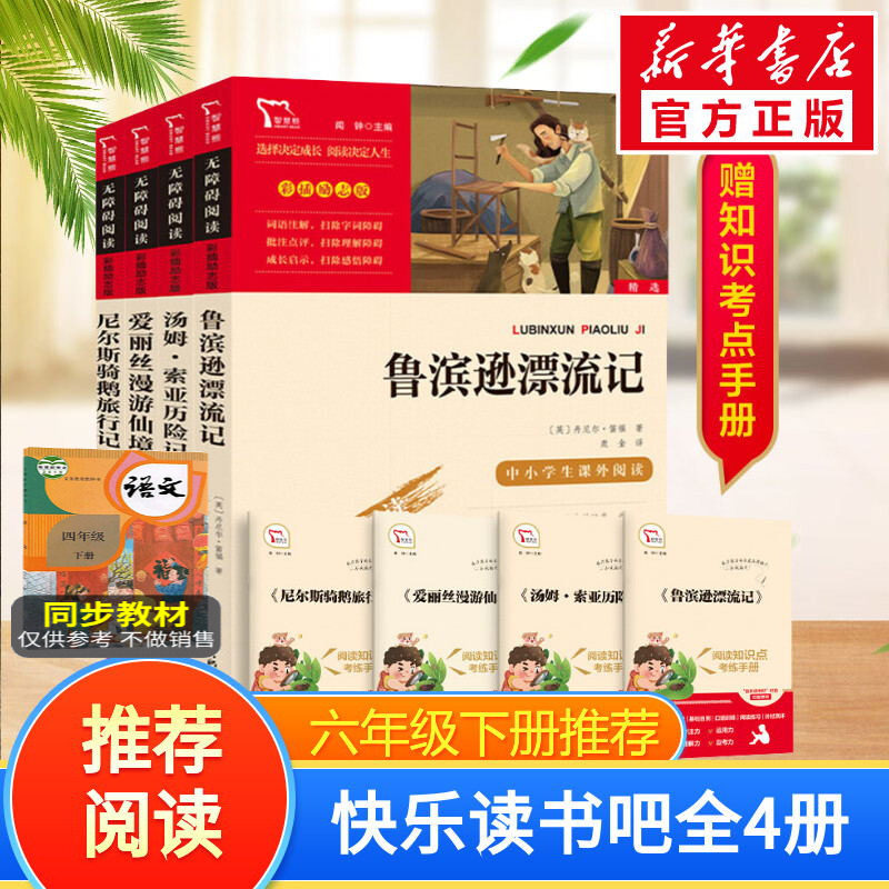 鲁滨逊漂流记六年级必读课外书原著完整版快乐读书吧六年级下册全套爱丽丝漫游奇境尼尔斯骑鹅旅行汤姆索亚历险记六下快乐读书吧