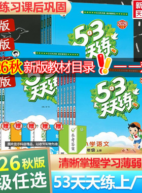2026秋新版53天天练二年级上同步练习册语文数学英语人教北师江苏教PEP五三天天练二三四五六年级上下册暑假衔接新华书店官方旗舰