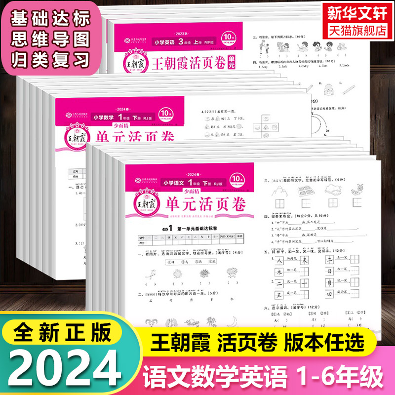 2024版 王朝霞试卷单元活页卷期末活页卷子小学一二三四五六年级下册语文数学英语同步测试卷人教北师苏教期中期末冲刺100分考试卷