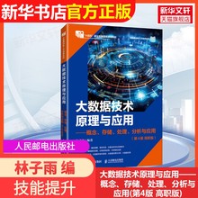 【官方正版】大数据技术原理与应用——概念、存储、处理、分析与应用(第4版  高职版)人民邮电出版社林子雨 编大学教材9787115663