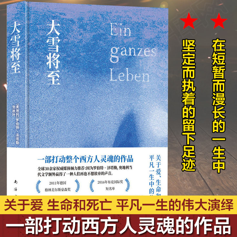 大雪将至罗伯特·泽塔勒著欧洲外国文学现当代小说生命和死亡平凡一生的伟大演绎励志故事布克国际奖短名单新华书店旗舰店-封面