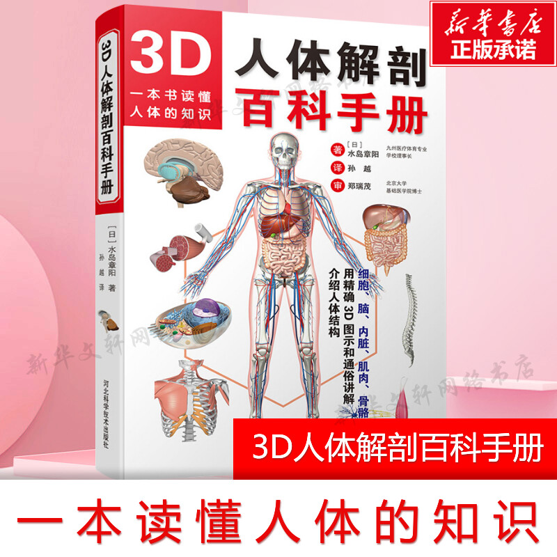 【官方正版】3D人体解剖百科手册人体解剖学彩色学图谱物图谱解剖学医疗医学图谱入门书西医解剖学外科医生学生用书解剖学书籍