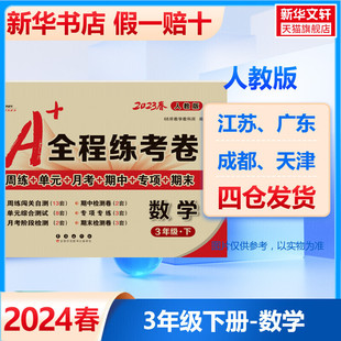 小学同步数学3年级下册专项训练练习题册单元 2024春 人教版 全程练考卷数学三年级下册 月考期中期末总复习试卷测试卷长秋 68所A