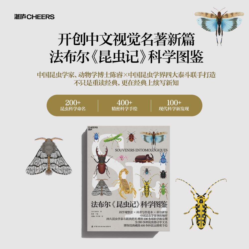 法布尔昆虫记科学图鉴 增补100多项科学新发现 为200多种昆虫修订中文名 博物馆典藏级400多种昆虫精密手绘 新华正版