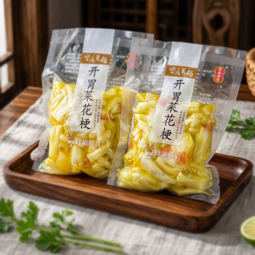 台州特产鲜嫩爽脆花菜梗下饭菜