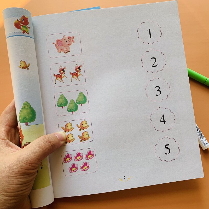 幼儿园小班数字连线书看图写数字0-10以内加减法看图列式计算数学启蒙