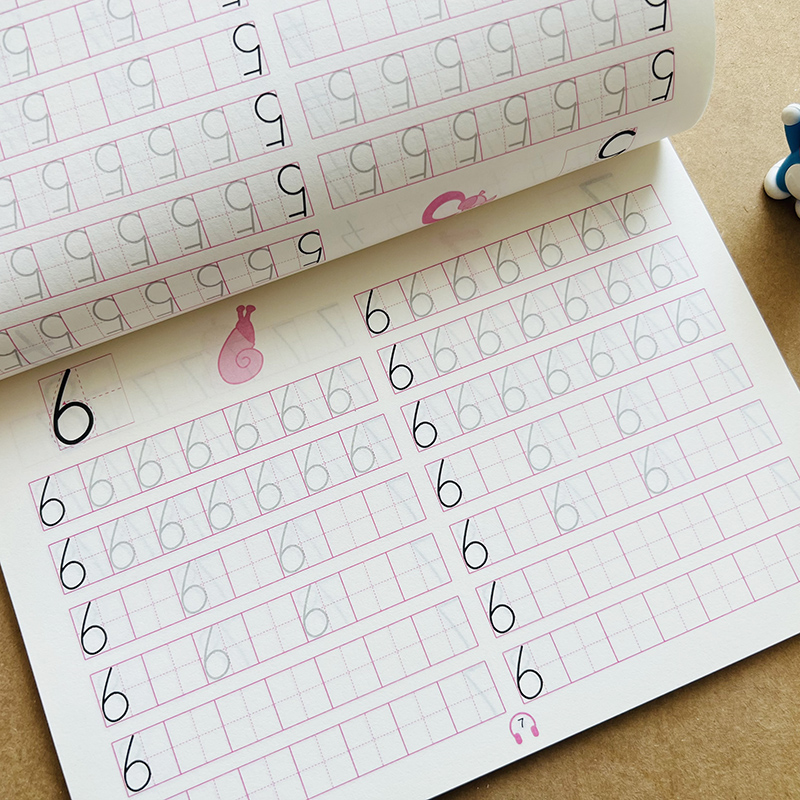 数字描红本0-100纯数字字帖 幼儿园学前小班中大班3-6岁宝宝学写0-1到100数字数学算术数字本儿童认识描写一百以内数学临摹练习册