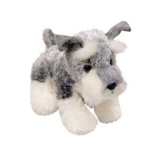 呆萌仿真雪纳瑞公仔宠物小狗狗玩偶男生款毛绒玩具精致高档布娃娃