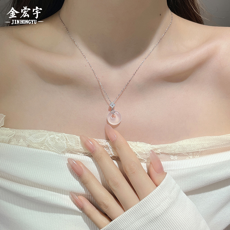 999纯银四叶草平安扣项链女国风