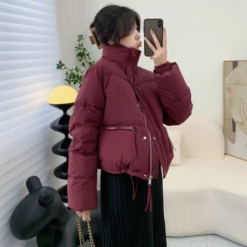 棉服女短款2025新款棉衣加厚宽松大码冬季韩版外套大码立领小棉袄