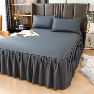 床罩床裙式床套单件保护套1.5米1.8m床单带裙边床笠180x200三件套