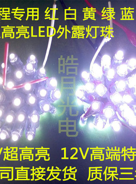 皓月光电9mm12mmLED外露灯珠广告招牌点阵字发光字灯防水穿孔灯串