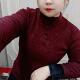 高领保暖显瘦百搭上衣 妈妈洋气时尚 加绒打底提花T恤秋冬新款 长袖