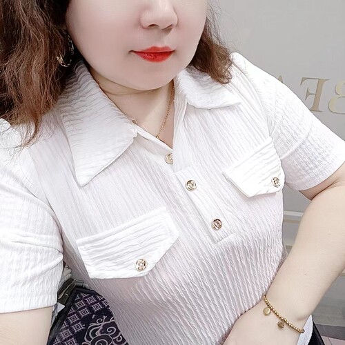 皱褶欧货春秋季洋气翻领衬衫修身