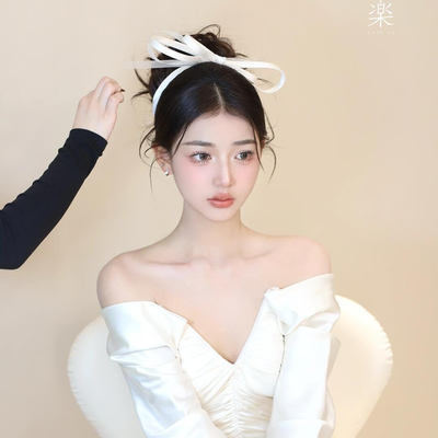 cheli丘林原创设计感仙女发带韩系绑带发饰超仙可爱缎面新娘饰品