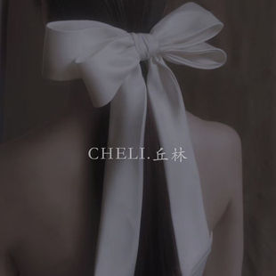 cheli丘林原创设计手工饰品新款超仙可爱法式多层领证蝴蝶结发饰
